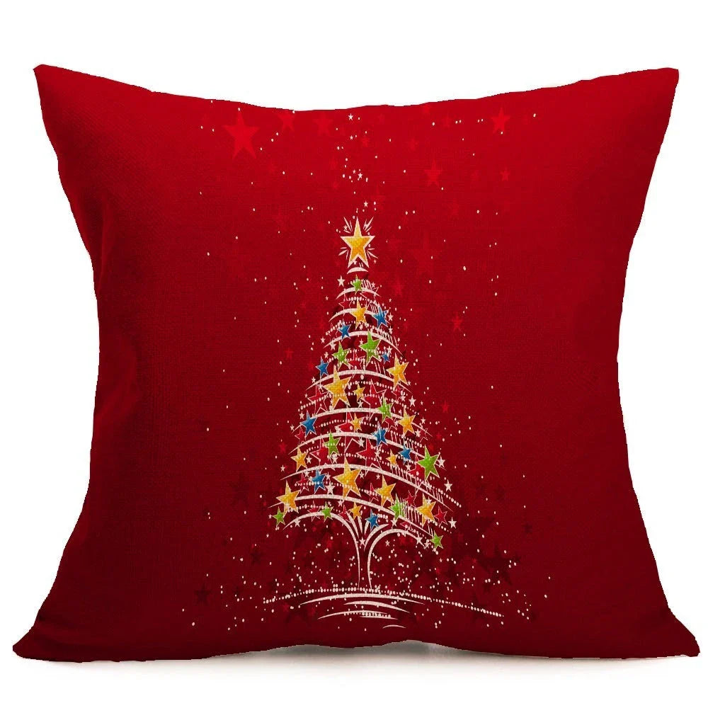 Cozy Christmas-themed pillow covers made of soft, durable PP cotton for use on sofas, beds, and in cars