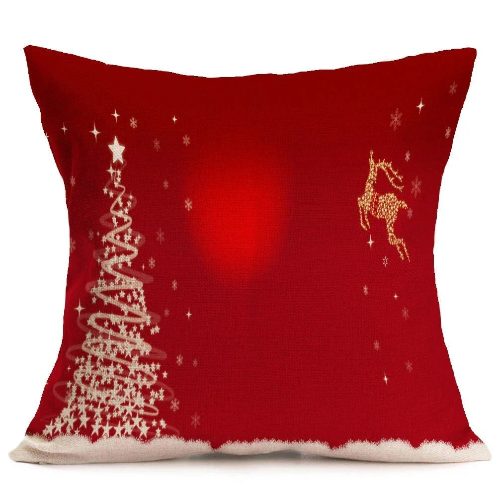 Cozy Christmas-themed pillow covers made of soft, durable PP cotton for use on sofas, beds, and in cars