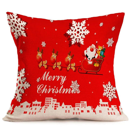 Cozy Christmas-themed pillow covers made of soft, durable PP cotton for use on sofas, beds, and in cars
