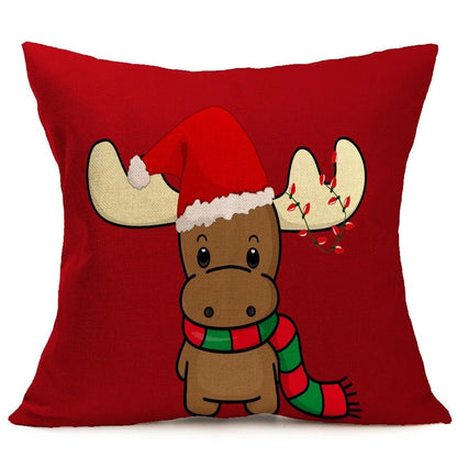 Cozy Christmas-themed pillow covers made of soft, durable PP cotton for use on sofas, beds, and in cars