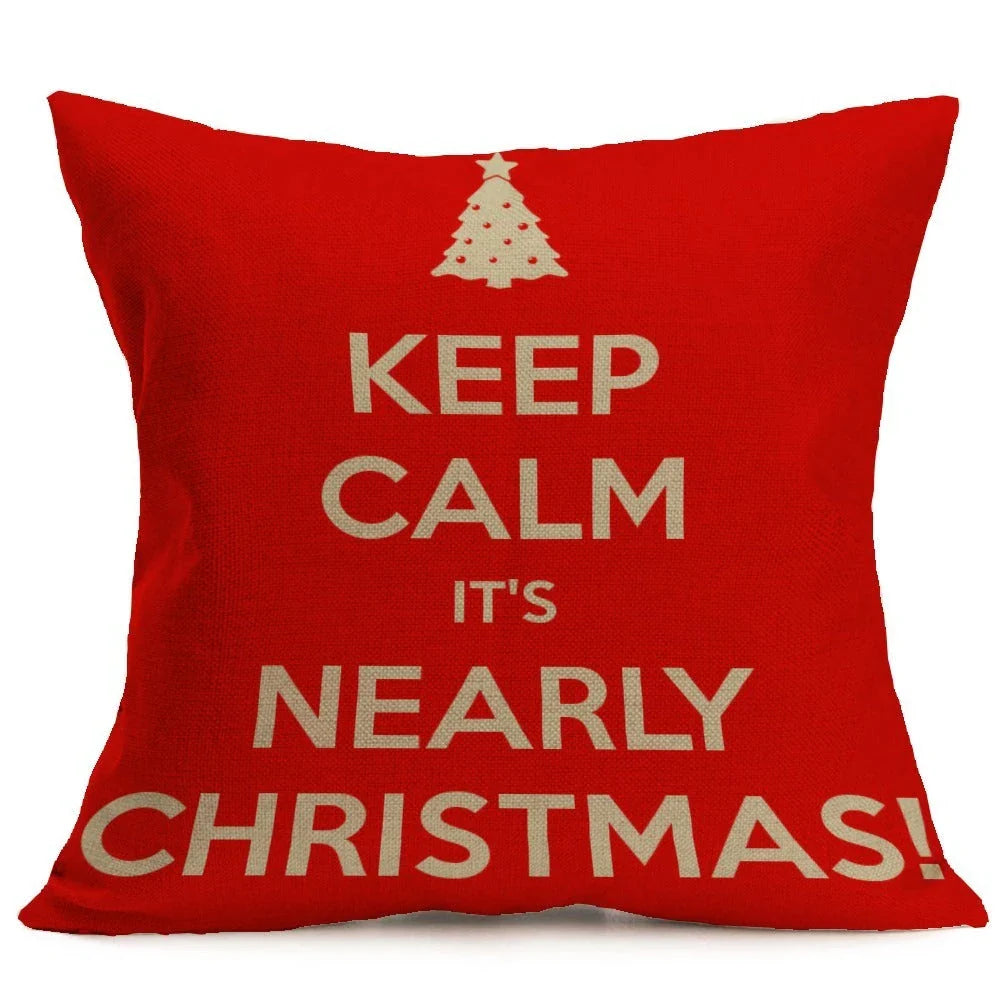 Cozy Christmas-themed pillow covers made of soft, durable PP cotton for use on sofas, beds, and in cars