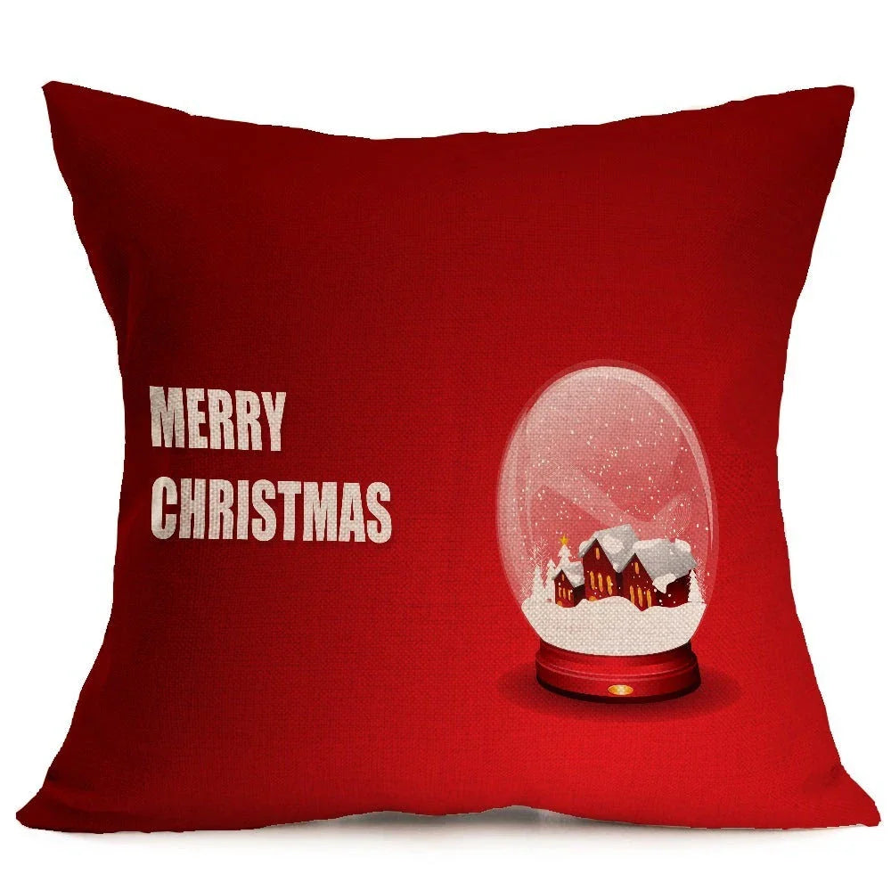 Cozy Christmas-themed pillow covers made of soft, durable PP cotton for use on sofas, beds, and in cars