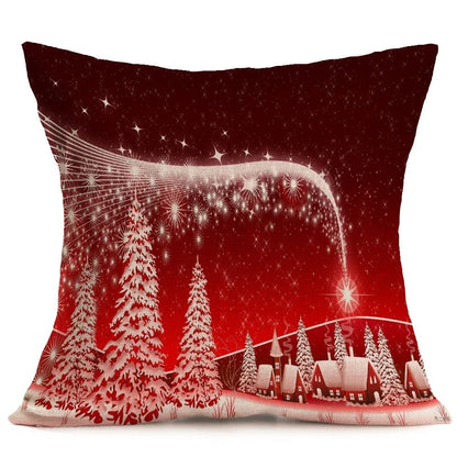 Cozy Christmas-themed pillow covers made of soft, durable PP cotton for use on sofas, beds, and in cars