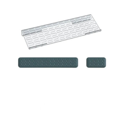 Double-sided memory foam keyboard and mouse desk pad set with gel wrist support pillow.