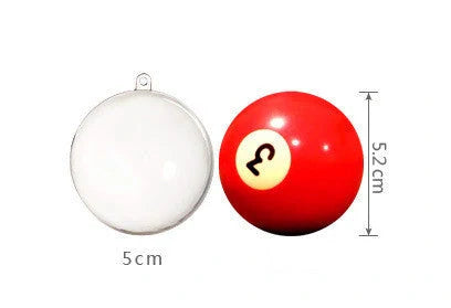Transparent plastic decorative hanging balls in various sizes and designs