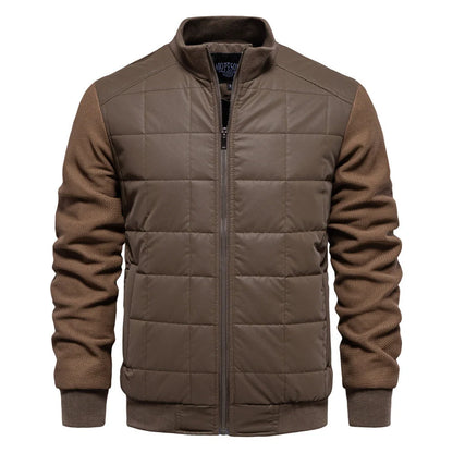 Men's stylish winter stand collar zipper jacket in various colors