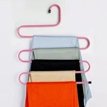 Sturdy 5-Tier Pants Rack in Stainless Steel for Closet Organization and Space-Saving Storage