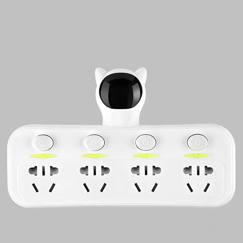Smart socket with UK plug, LED indicators, USB ports and energy display