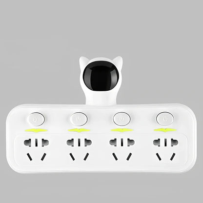 Smart socket with UK plug, LED indicators, USB ports and energy display