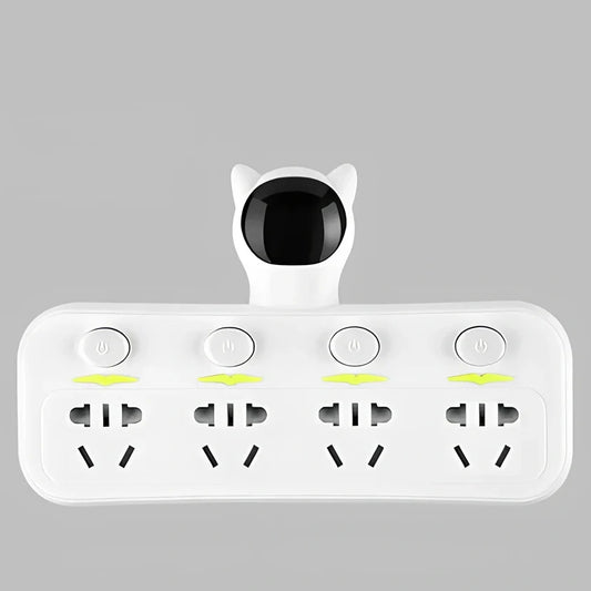 Smart socket with UK plug, LED indicators, USB ports and energy display
