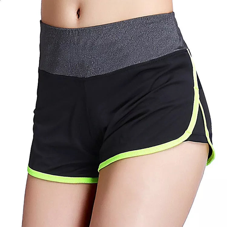 Women's two-piece sports shorts with built-in liner in various colors