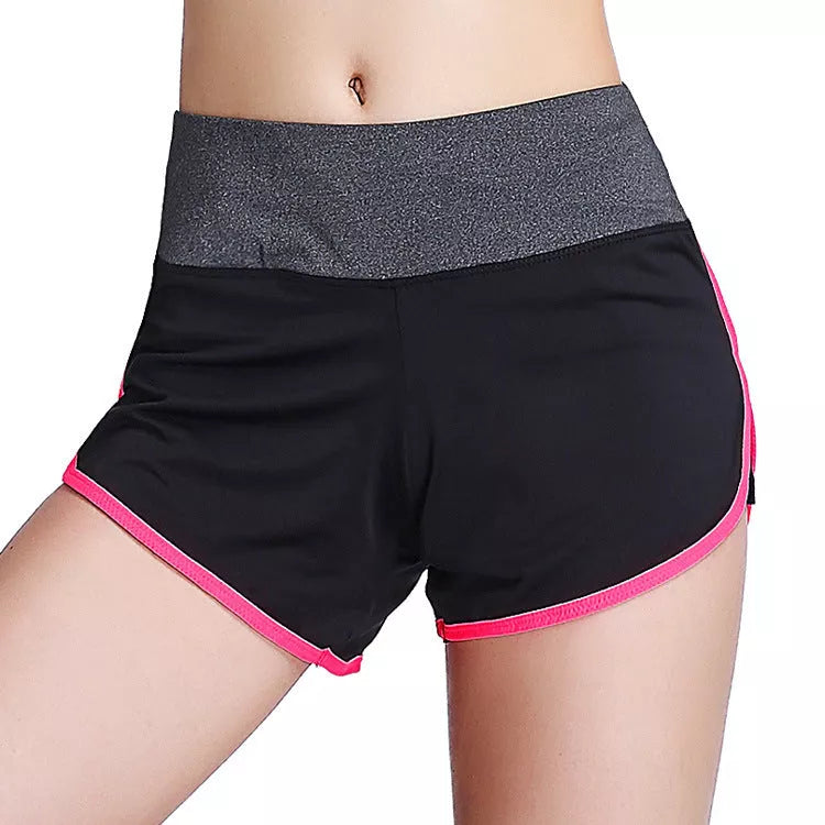 Women's two-piece sports shorts with built-in liner in various colors