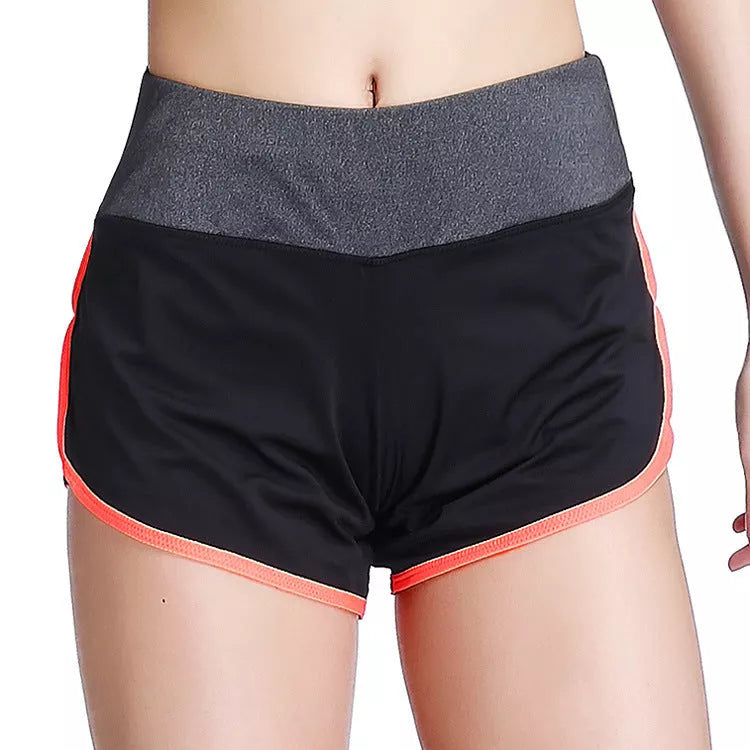 Women's two-piece sports shorts with built-in liner in various colors