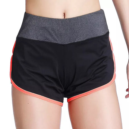 Women's two-piece sports shorts with built-in liner in various colors