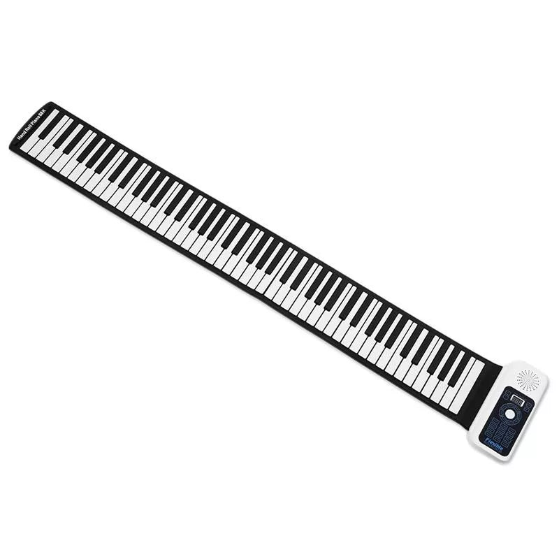 Hand-rolled electronic piano with 88 keys in white and black