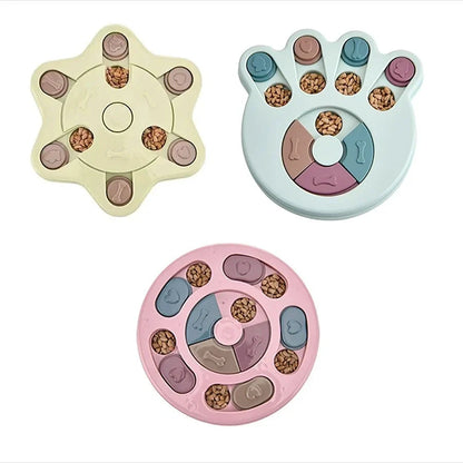 Interactive dog puzzle toy in various colors and styles for small to medium breeds
