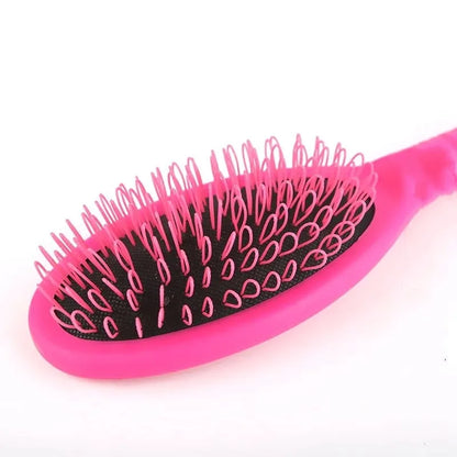 Black ring tooth hair extension comb with airbag design showing 22cm length