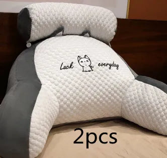 Reading lumbar support cushion in 60x40cm and 70x50cm sizes with embroidery design