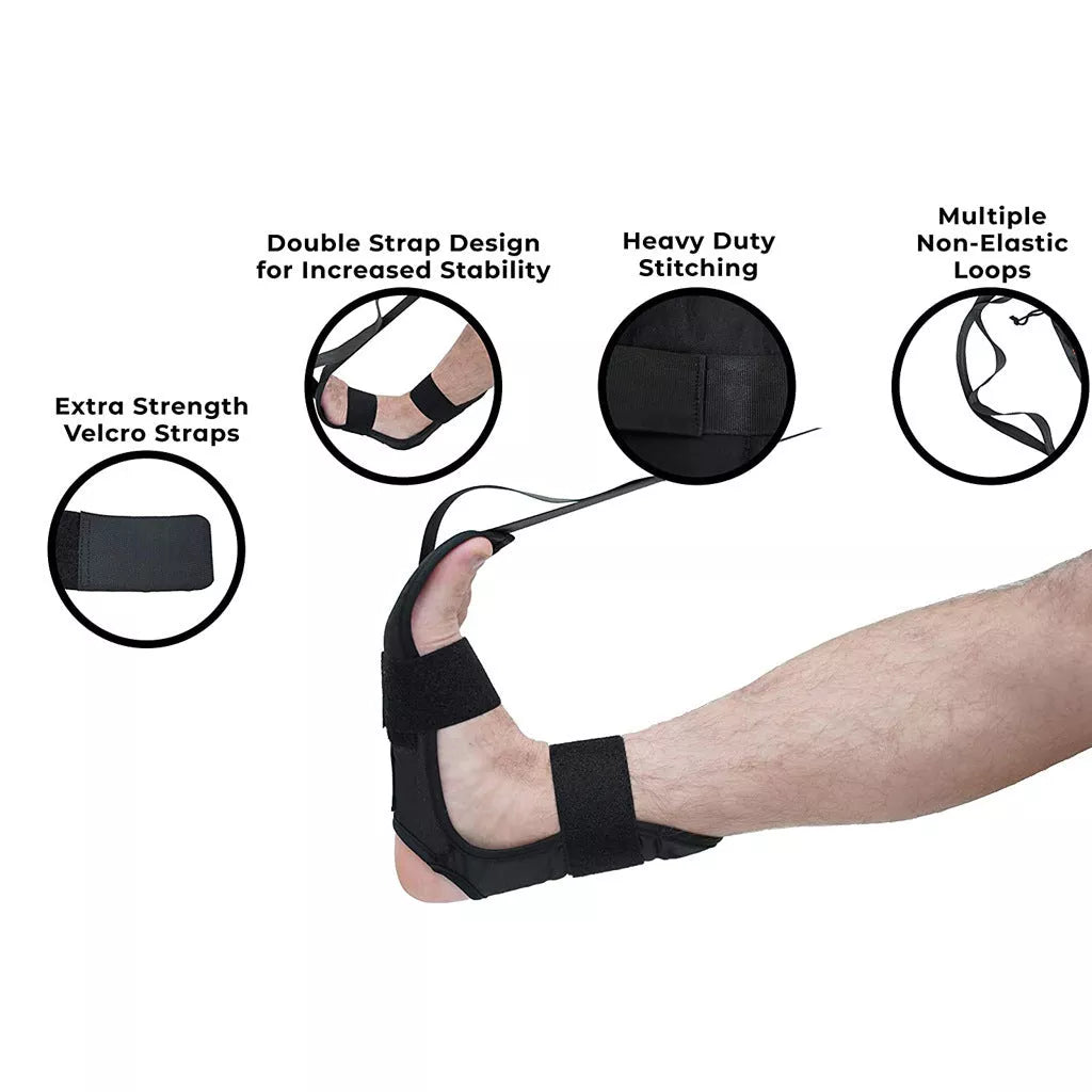 Black neoprene Rehabilitation Lajin Band for yoga and stretching, 155 cm length