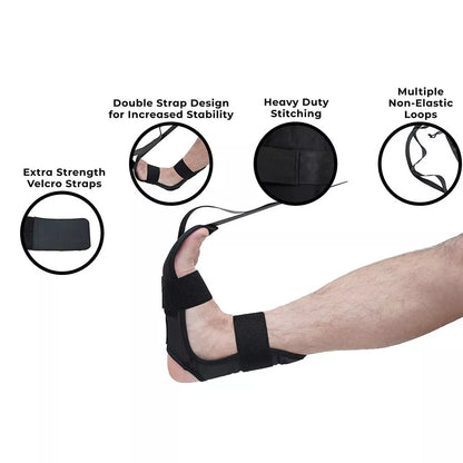 Black neoprene Rehabilitation Lajin Band for yoga and stretching, 155 cm length