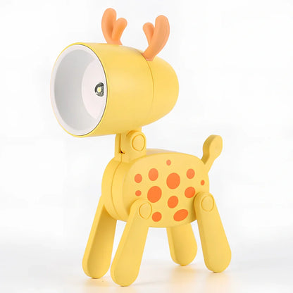 Hand-made mini night lamp with cartoon animal design in blue, measuring 33x55x80mm