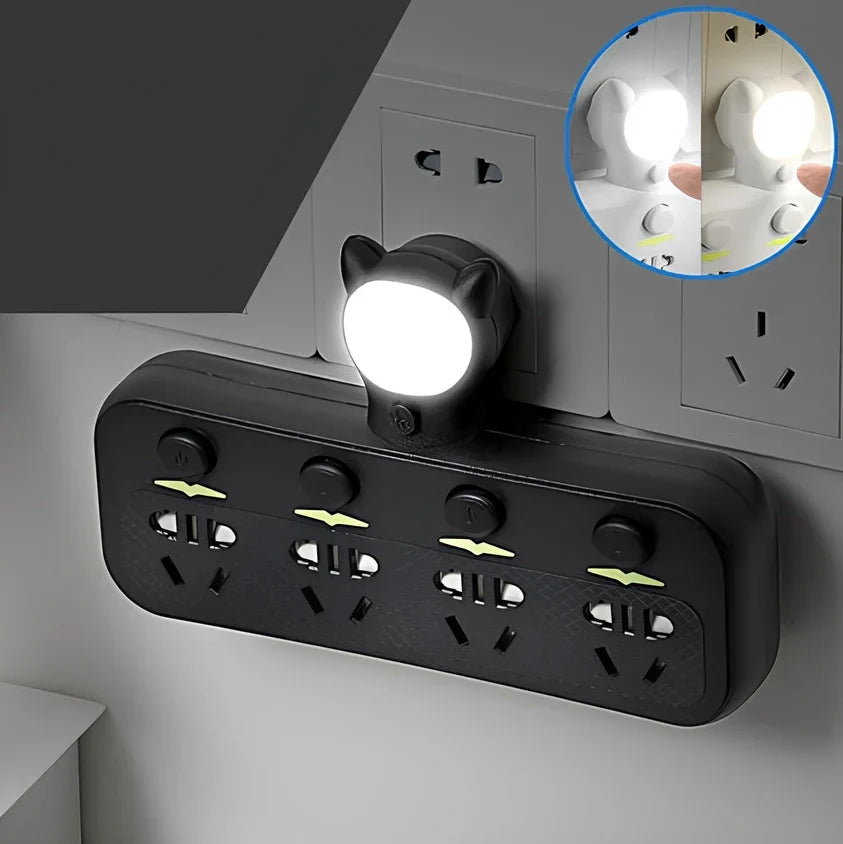 Smart socket with UK plug, LED indicators, USB ports and energy display