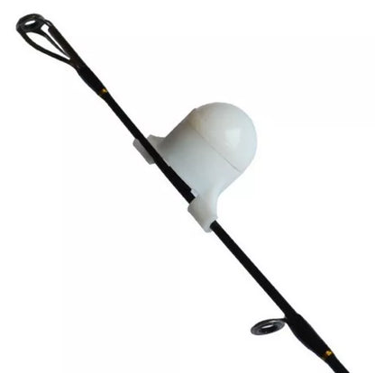 Strike Alert 2-in-1 LED Night Fishing Rod Tip Light with Bite Alarm on a fishing rod