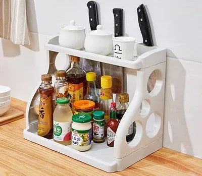 Foldable PP plastic kitchen storage shelving unit in multilayer design for organisation