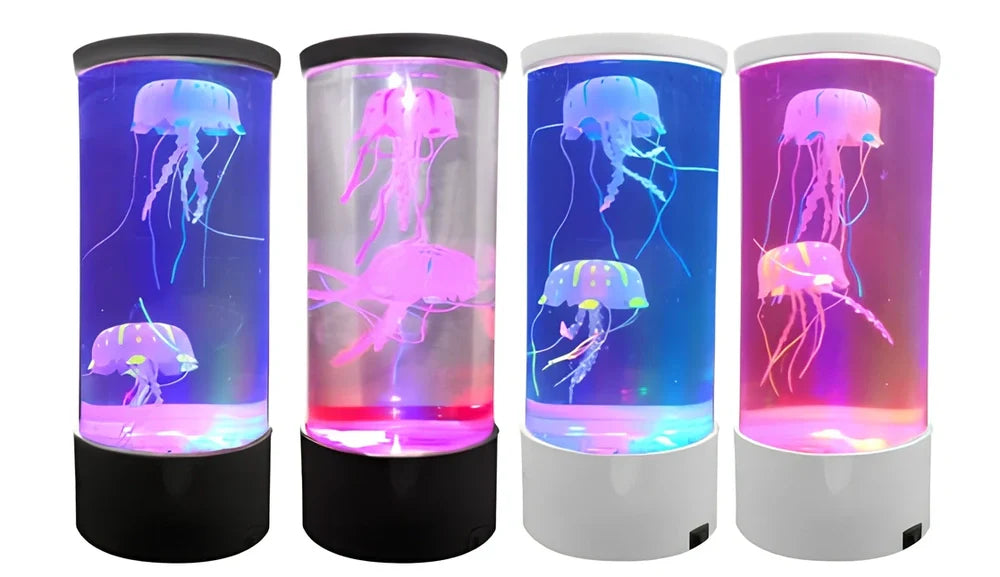 Black LED jellyfish aquarium lamp projecting 10m underwater scene from 1200mAh USB battery
