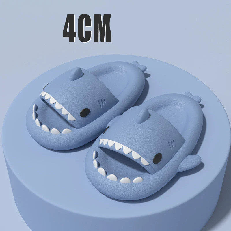 Cozy cartoon shark-themed slippers with anti-slip sole for indoor and outdoor wear