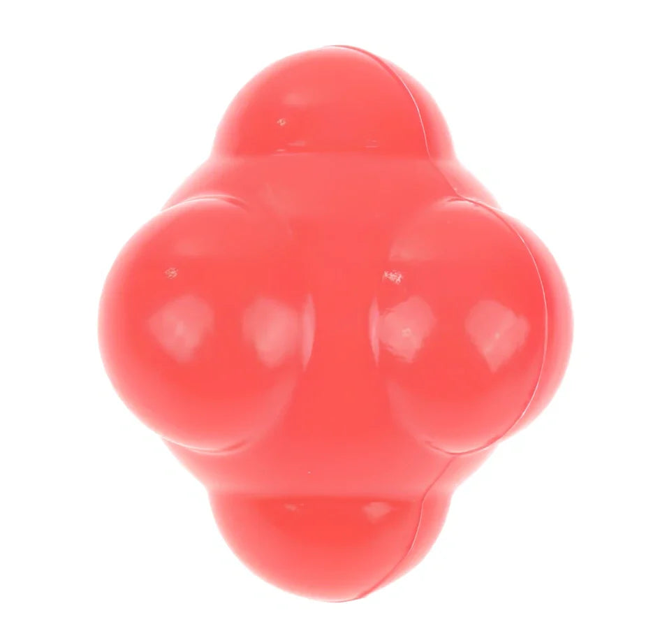 Blue hexagonal reaction training ball with knobbed surface, 60mm diameter
