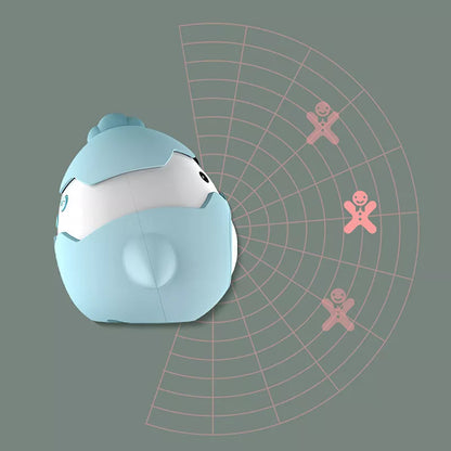 Smart alarm clock with anti-myopia feature and infrared sensing in blue and pink options