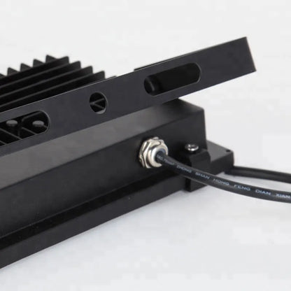 Black Angel Eyes 30W LED projection light with aluminium alloy housing for outdoor stadium and park lighting.
