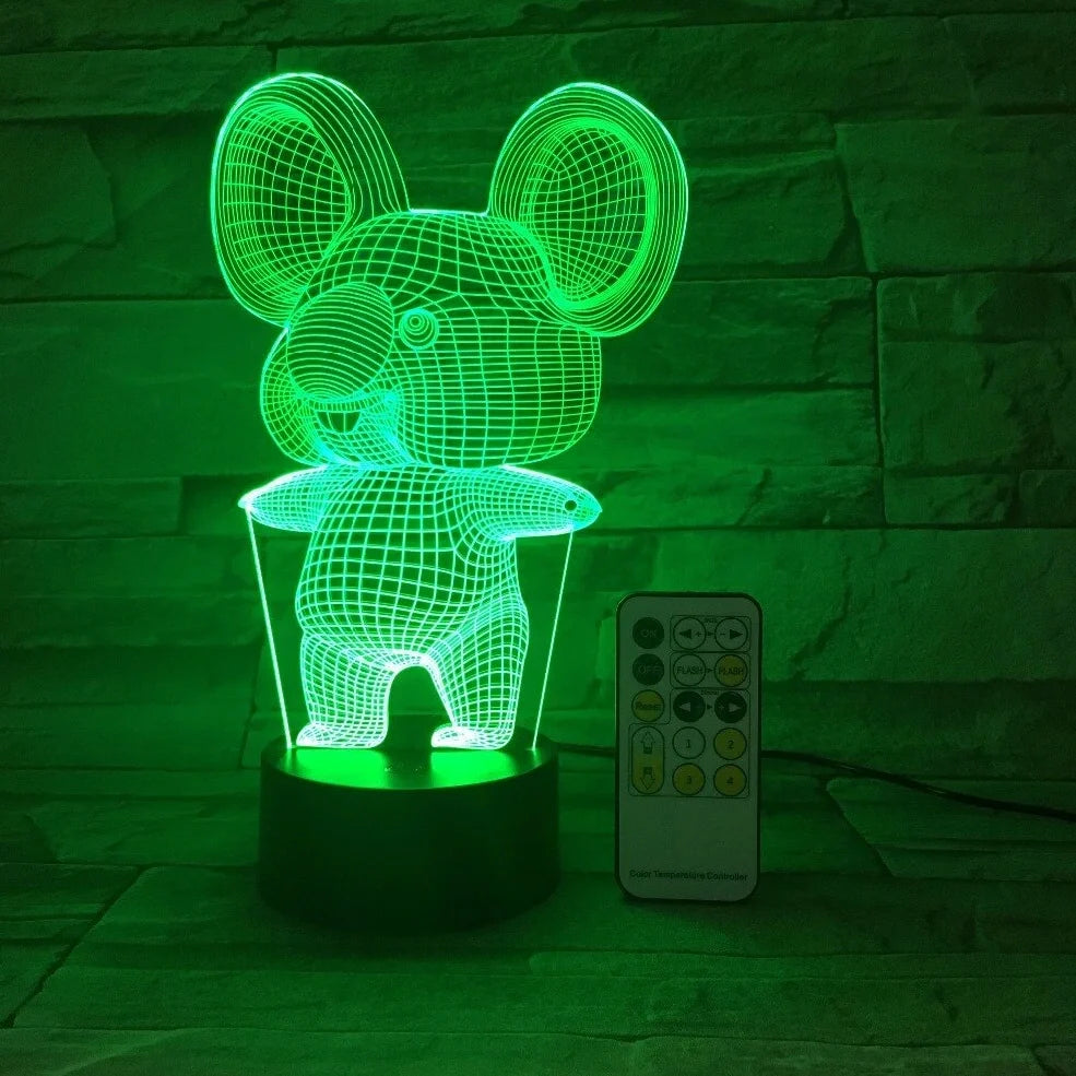Koala night light with seven colour options and compact 87x87x42mm base