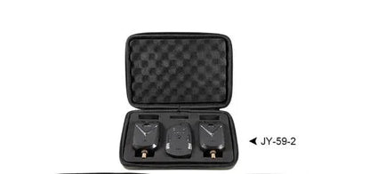 Wireless fishing electronic alarm with ABS plastic housing and remote receiver.