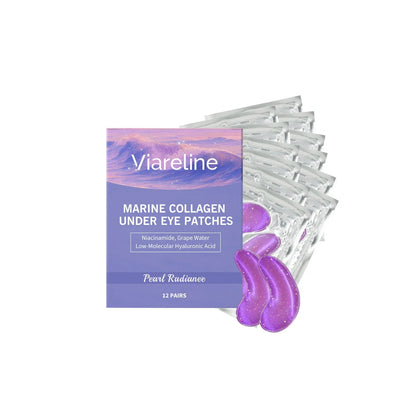 Pack of 12 pairs collagen and hyaluronic acid sheet eye masks for daily moisturising care