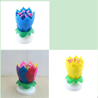 Musical Lotus Candles in various colors with a unique lotus design and music feature