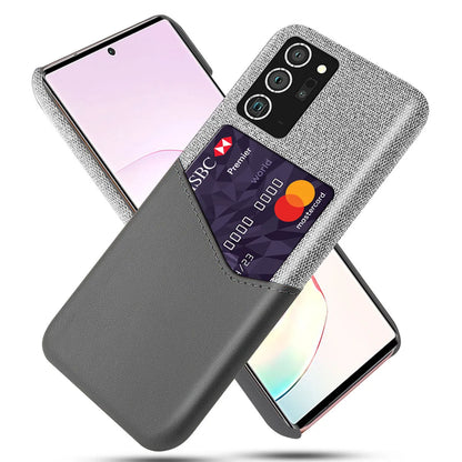 Samsung phone leather protective case with PC backing and calf-pattern cloth texture in multiple colours