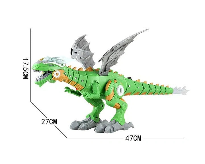 Intelligent Robot Toy Dinosaur with water spray feature in green and white colors