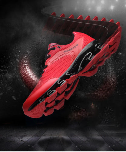 Blade Warrior Sneakers in green, white, black, and red with breathable mesh upper and rubber outsole