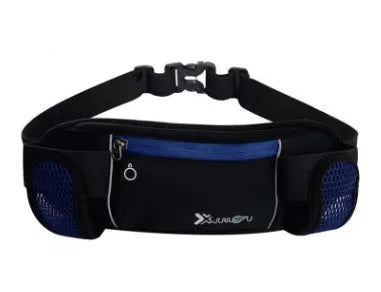 Outdoor sports running belt with multi-function pockets for phone and bottle, available in multiple colors
