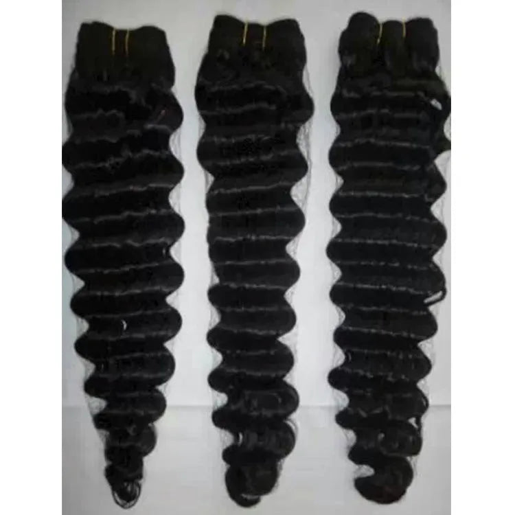Real hair curly wig in medium long length, available in sizes from 8 to 28 inches.