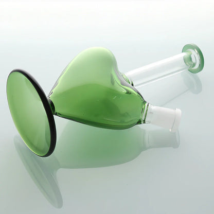 Hand-blown borosilicate glass geometric atomiser pendant with polished surface in green colour