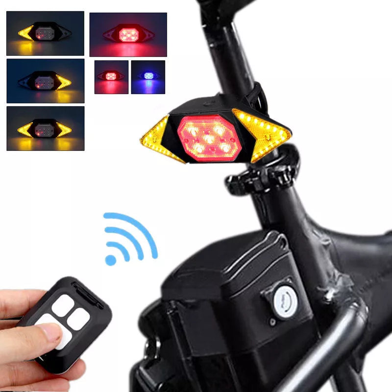 USB rechargeable bicycle turn signal with remote control for enhanced nighttime safety