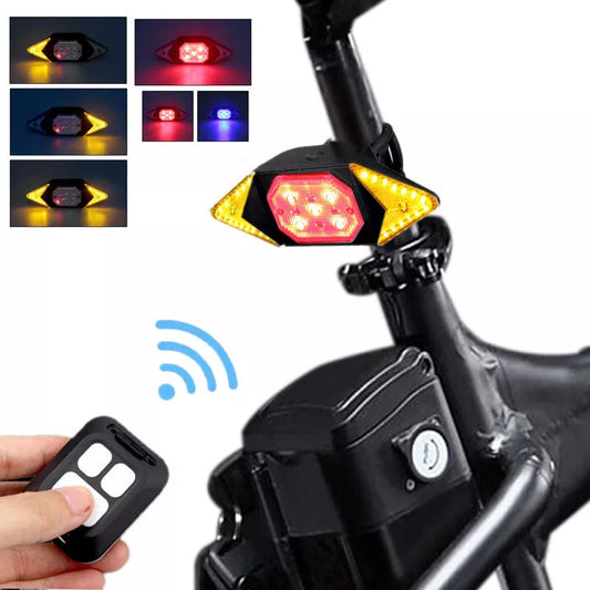 USB rechargeable bicycle turn signal with remote control for enhanced nighttime safety