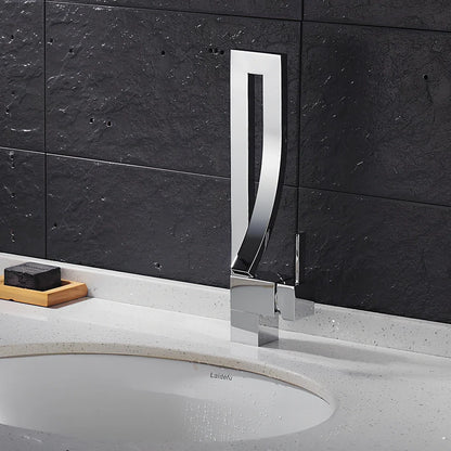 Black basin faucet with waterfall electroplating finish for kitchen bathroom use