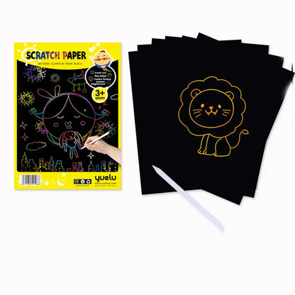 Pack of children's colourful A4 and 16K handmade drawing paper sheets.