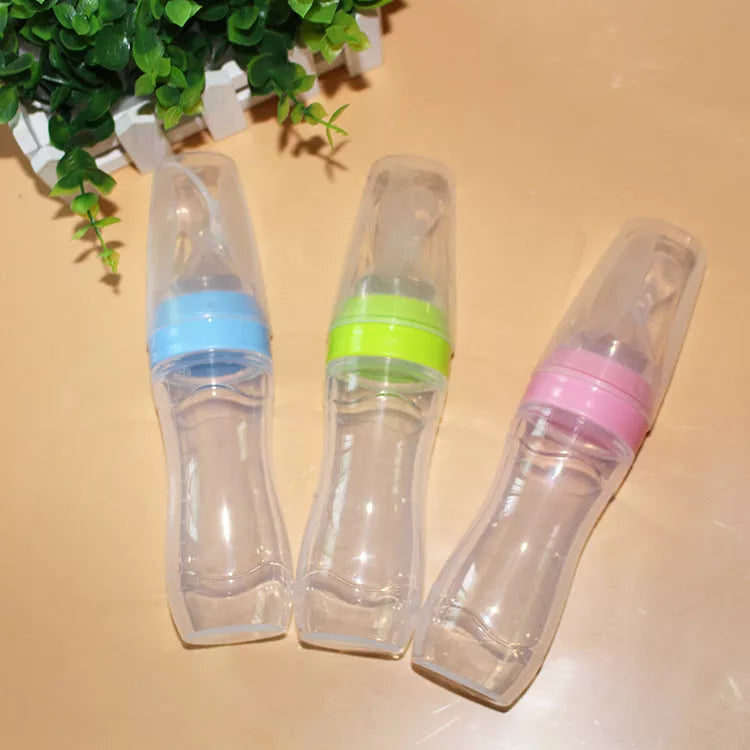 Baby Spoon Bottle Feeder in various colors for easy, safe baby feeding