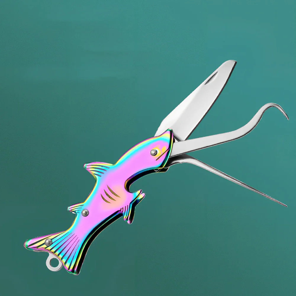 304 stainless steel toothpick knife with non-slip grip showing 12cm length and integrated toothpick function