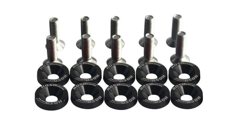 Car modification gasket screw kit showing screws in 8 different colours